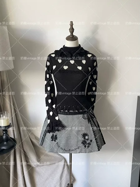 【Spot B0604】 baby｜Used poodle patch houndstooth sk lolita 	